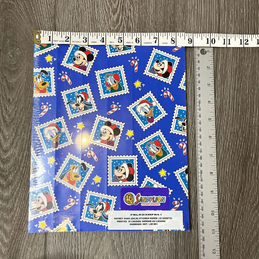 New Sandylion Mickey XMAS Sticker Paper 25 sheets 8.5" x 11"